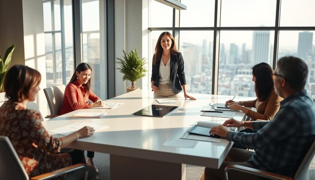 Mujer liderando empresa familiar