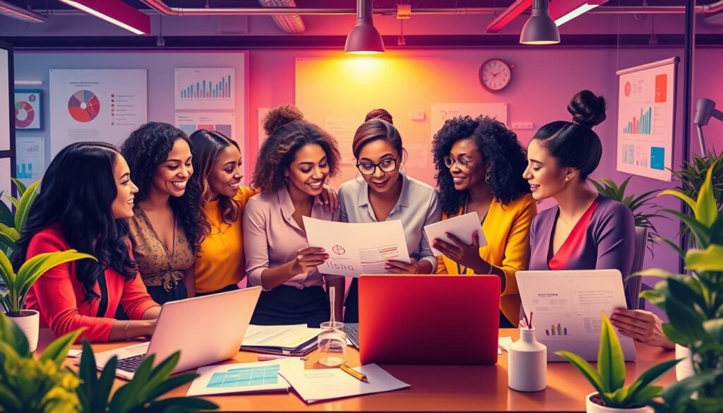 Mujeres empresarias apoyadas por asociaciones