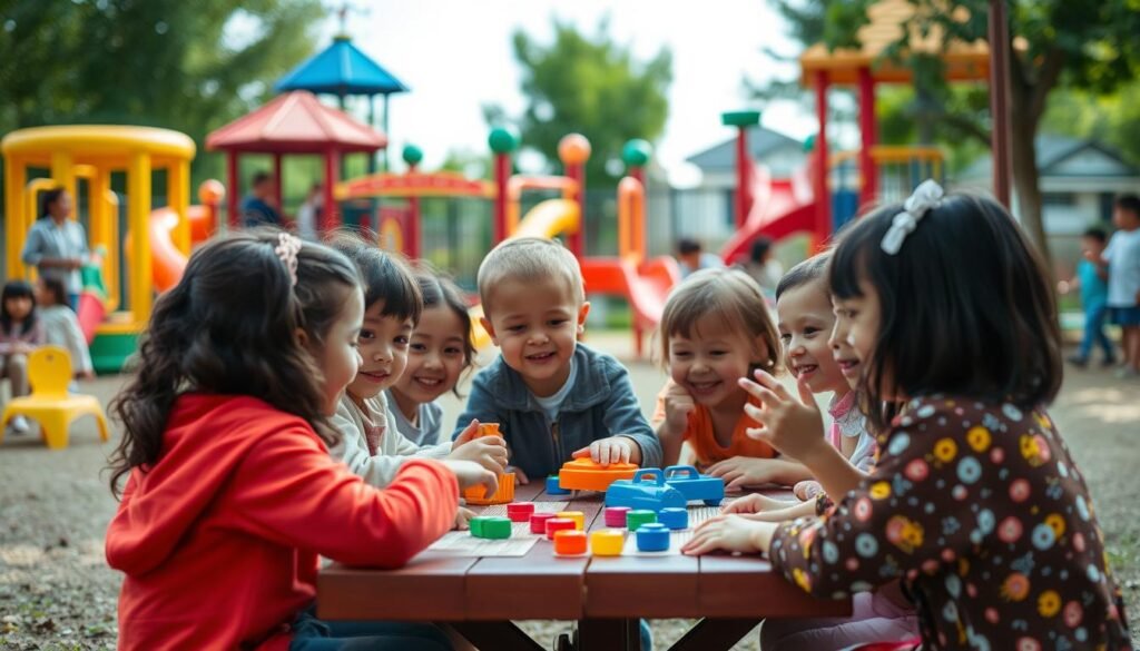 Niños jugando y aprendiendo buenos modales